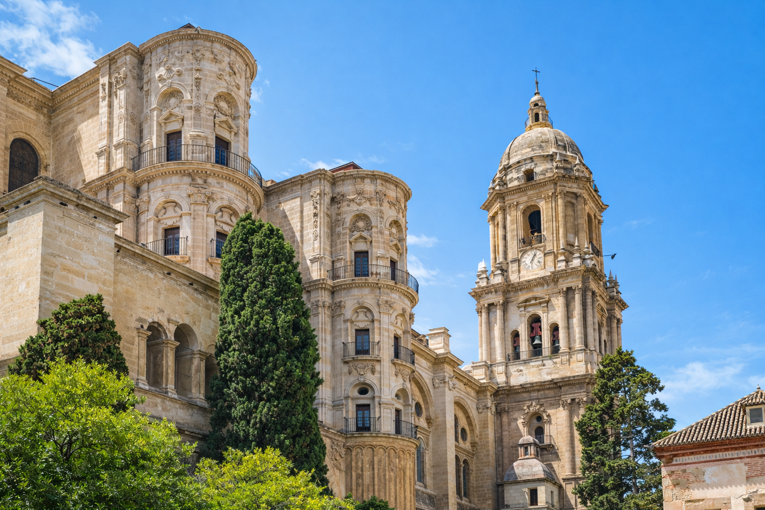 Jardin junto a catedral de Malaga